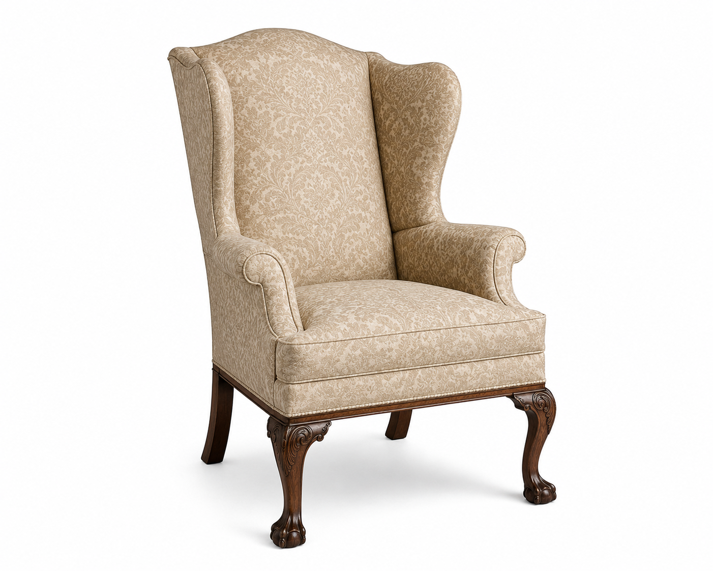Chippendale Walnut Wing Chair