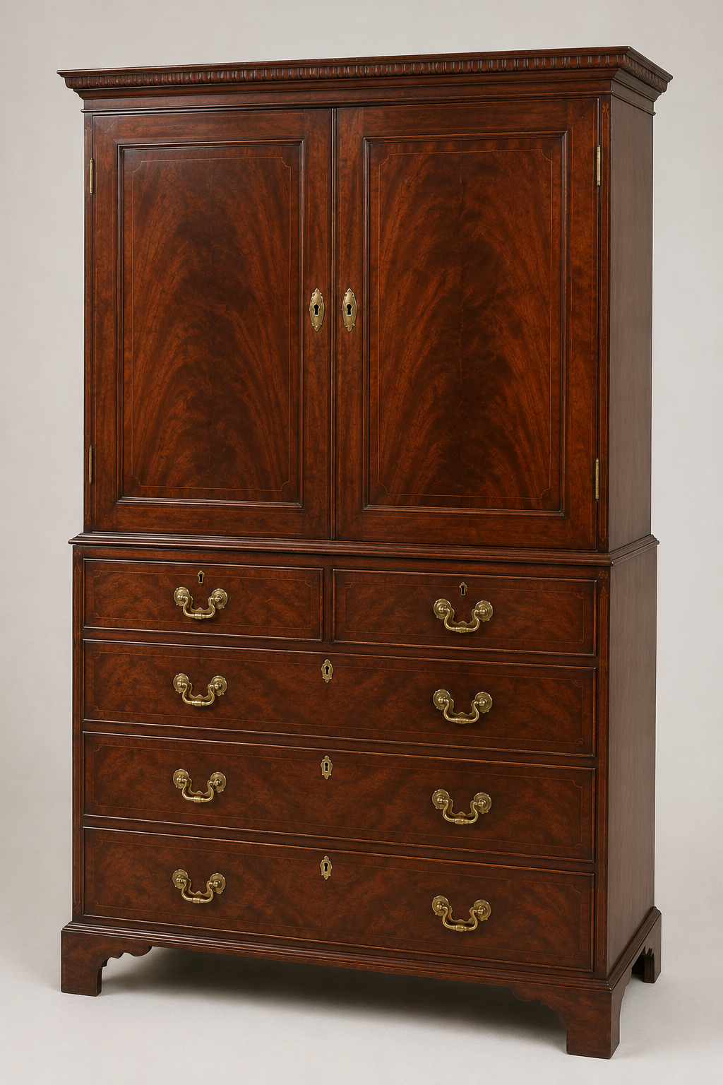 George III Mahogany Linen Press