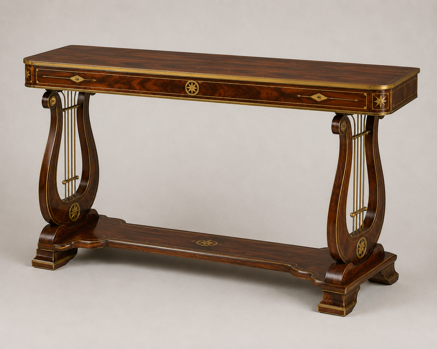 Regency Brass-Inlaid Sofa Table